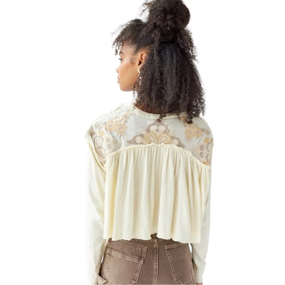 Urban Outfitters Melani Floral Embroidered Top S NWT - Picture 2 of 7